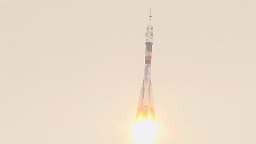 The Soyuz MS-02 Rocket Launches