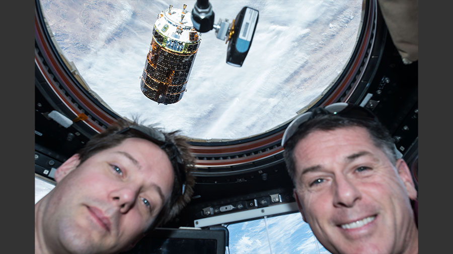 Astronauts Thomas Pesquet and Shane Kimbrough