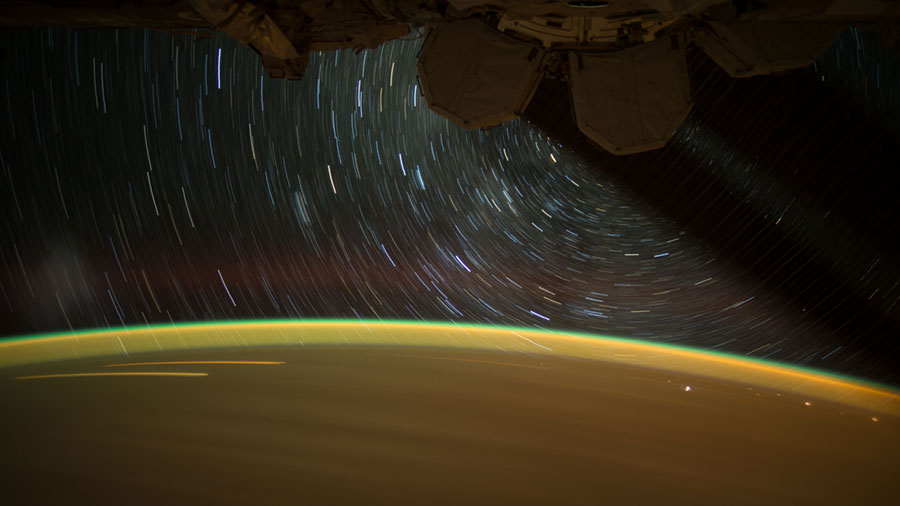 Earth and Stars Viewed from Station