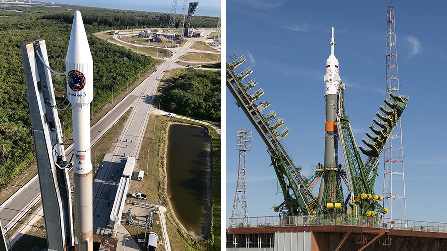 Cygnus and Soyuz Spacecraft