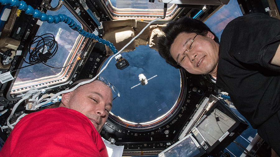 Astronauts Watch Dragon Arrive