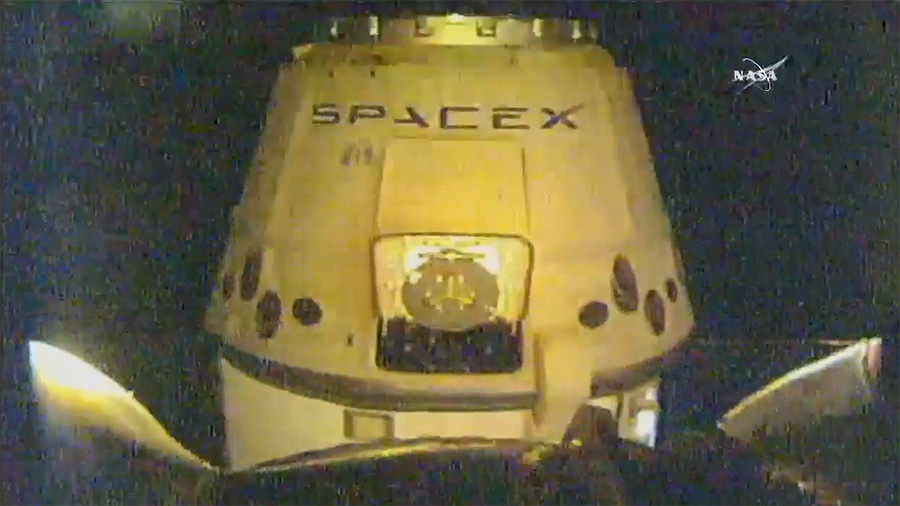 SpaceX Dragon departs the station