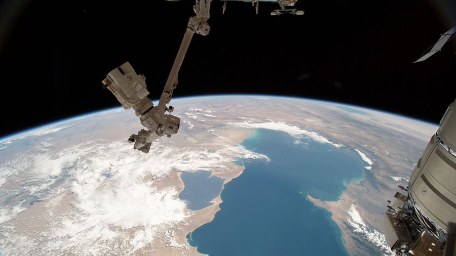 The Canadarm2 and the Caspian Sea