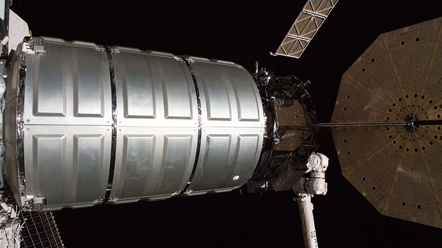 The Northrop Grumman (formerly Orbital ATK) Cygnus resupply ship