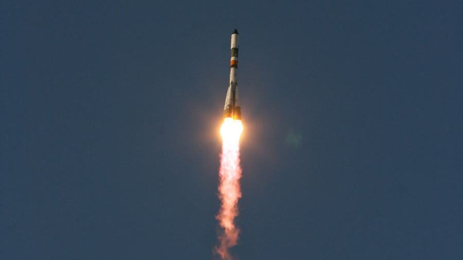 A Russian Progress resupply ship blasts off