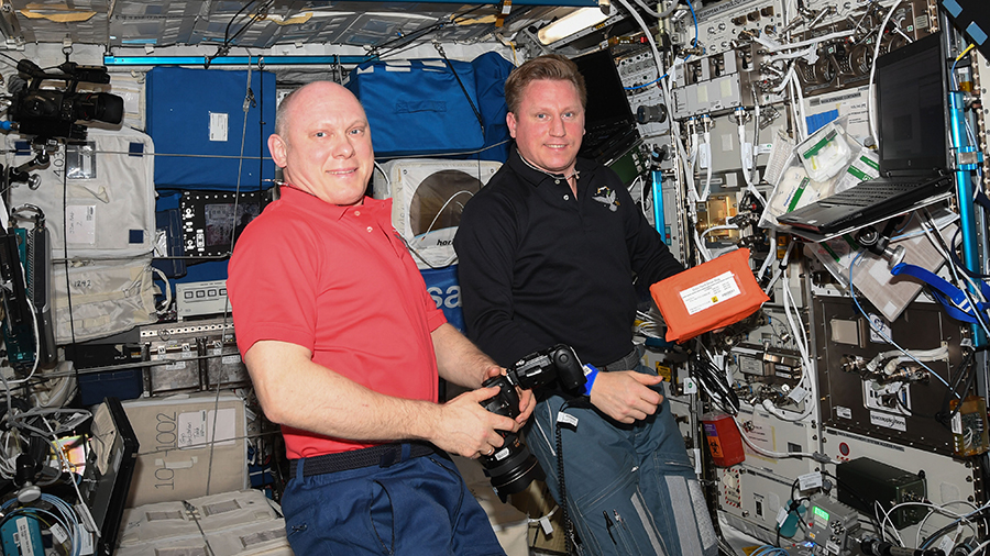 Cosmonauts Oleg Artemyev and Sergey Prokopyev