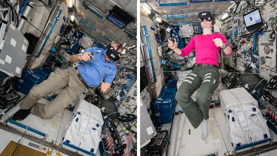 Astronauts David Saint-Jacques and Anne McClain