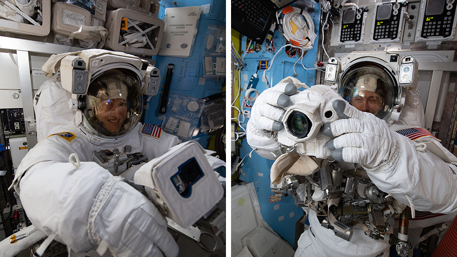 NASA astronauts Christina Koch and Nick Hague