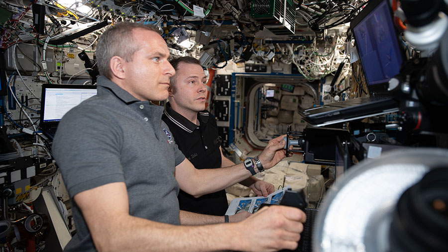 Astronauts David Saint-Jacques and Nick Hague