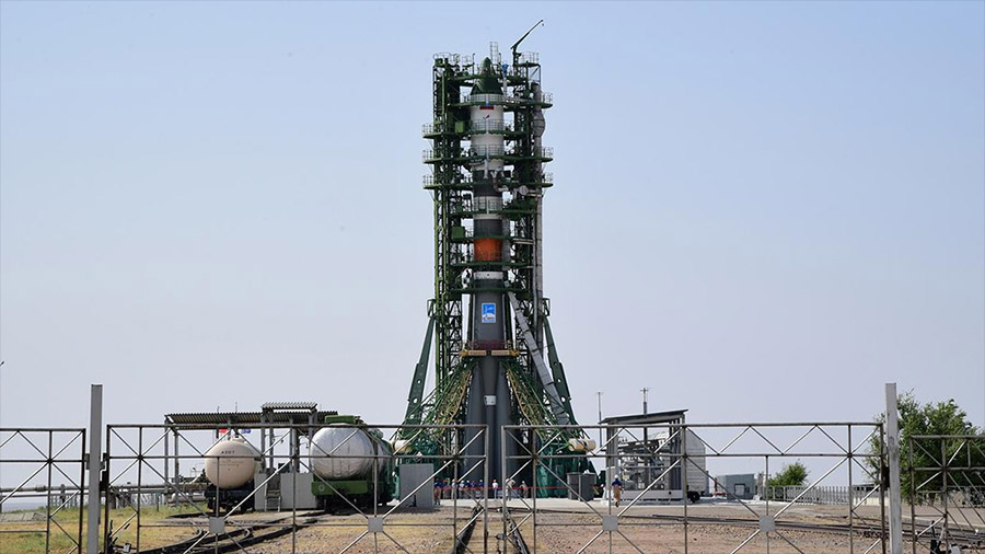 Progress 73 rocket at the launch pad