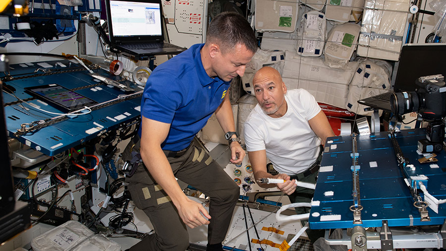 Astronauts Andrew Morgan and Luca Parmitano