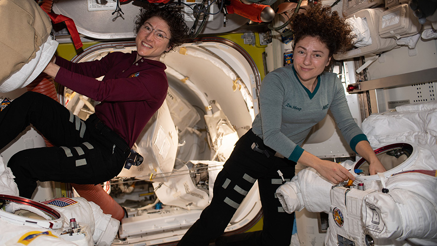 NASA astronauts Christina Koch and Jessica Meir