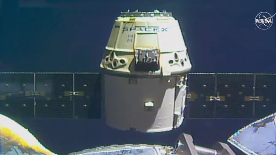 The SpaceX Dragon separates from the International Space Station