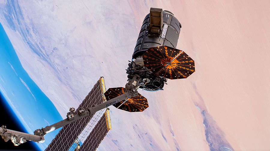 The Cygnus cargo craft departs the station on Jan. 31, 2019