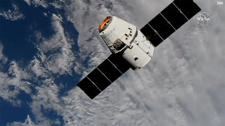 The 20th SpaceX Dragon resupply mission approaches the space station