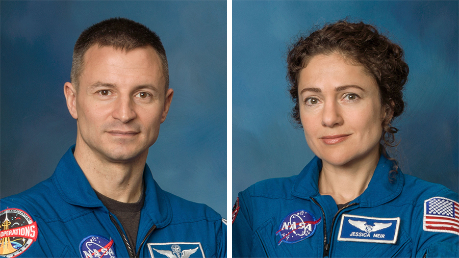 NASA astronauts Andrew Morgan and Jessica Meir