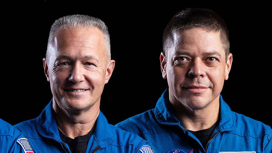 The crew of the SpaceX Demo-2 mission NASA astronauts (from left) Doug Hurley and Bob Behnken.