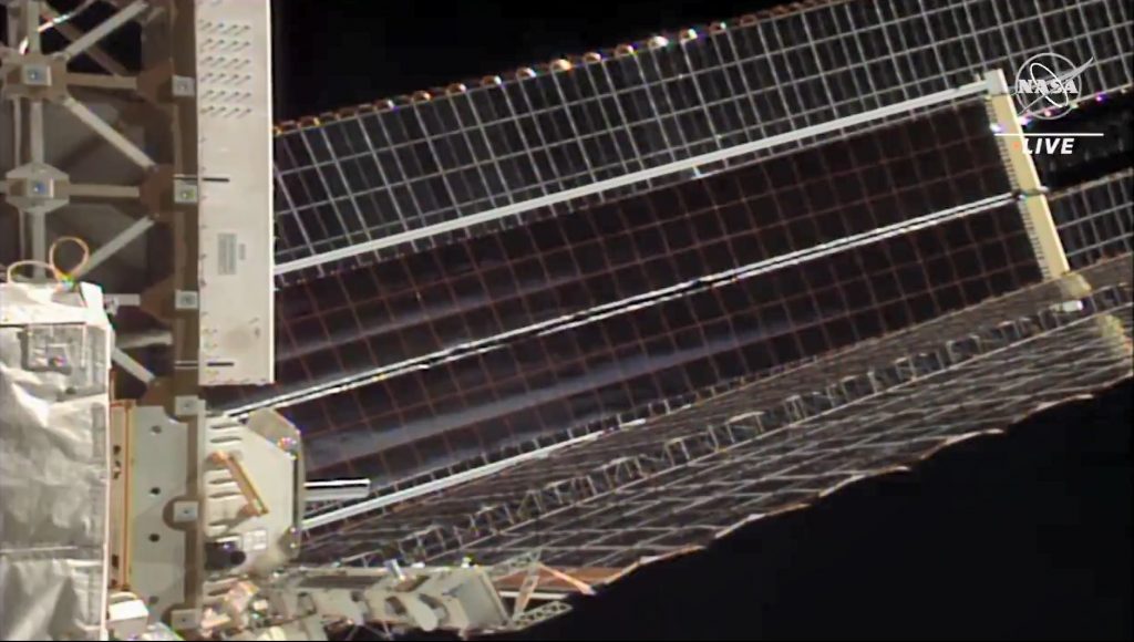 Second Of The New Solar Arrays Successfully Deployed Space Station