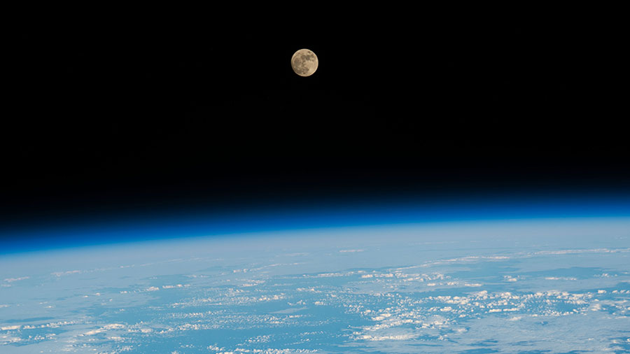 A waxing gibbous Moon is pictured on Aug. 11, 2022, from the space station as it orbited 258 miles above the Pacific Ocean north of the Hawaiian island chain.