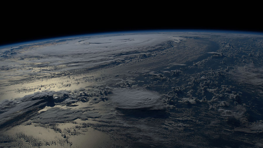 Hurricane Danielle is pictured from the space station as it orbited above the northern Atlantic Ocean.