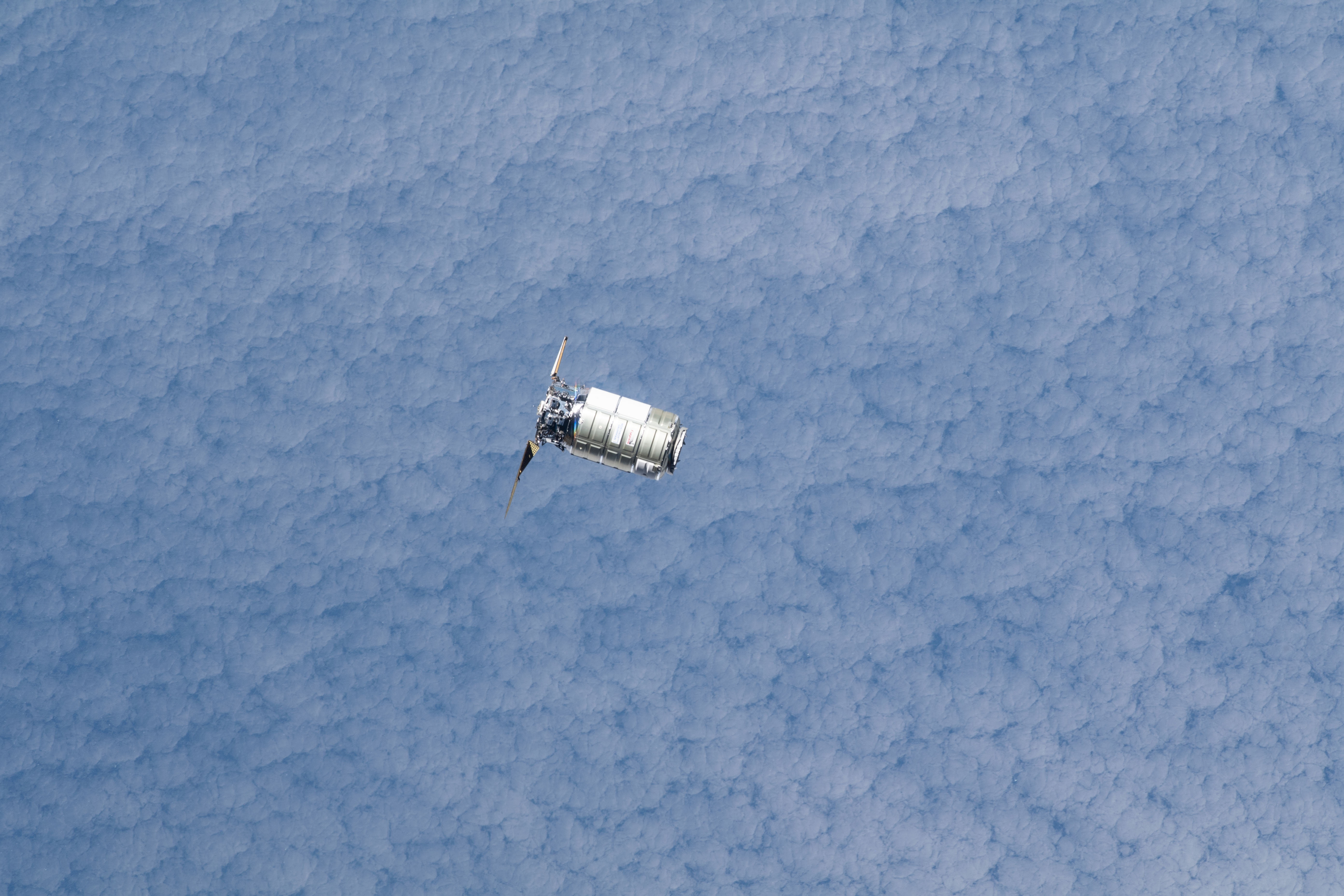 The Northrop Grumman Cygnus space freighter approaches the International Space Station as both spacecraft orbited 272 miles above the southern Indian Ocean.