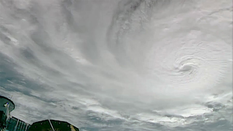 Category 5 Hurricane Milton, packing winds of 175 miles per hour, is viewed in the Gulf of Mexico from the space station as it orbited overhead. Credit: NASA TV