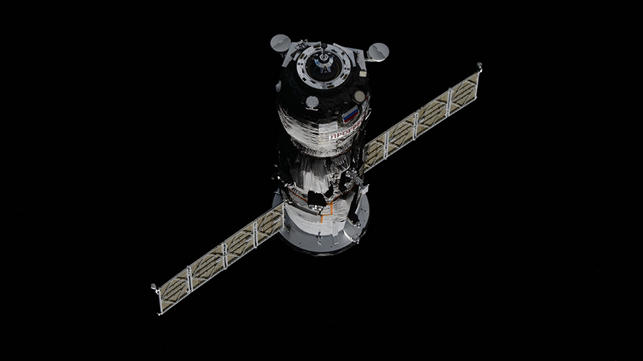 The Progress 88 cargo craft from Roscosmos approaches the International Space Station on June 1, 2024.