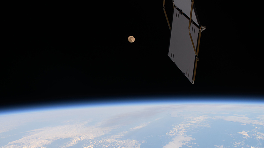 The Full Moon is pictured from the International Space Station as it orbited 261 miles above the Pacific Ocean.