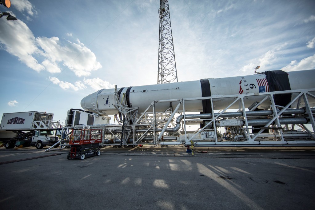 Late cargo load operations at Space Launch Complex 40 on Thursday.