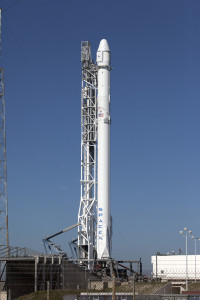 Photo of SpaceX Falcon 9 rocket at Pad 40 prior to launch on CRS-8