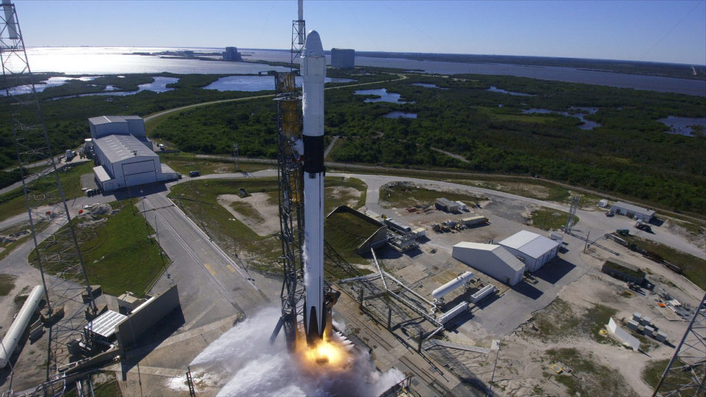 The SpaceX Falcon 9 rocket with the Dragon spacecraft lifts off from Space Launch Complex 40 at Cape Canaveral Air Force Station in Florida at 1:15 p.m. EST on Dec. 5, 2018.