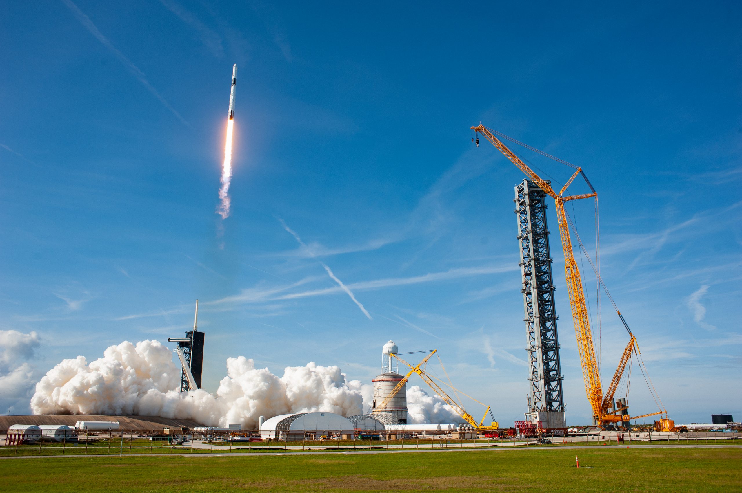 The SpaceX Falcon 9 rocket carrying the Dragon cargo spacecraft lifts off from Launch Complex 39A at NASA’s Kennedy Space Center in Florida on the company’s 26th commercial resupply services mission for the agency to the International Space Station.