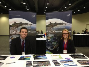 Jamie and Lauren at the DEVELOP Table at AGU