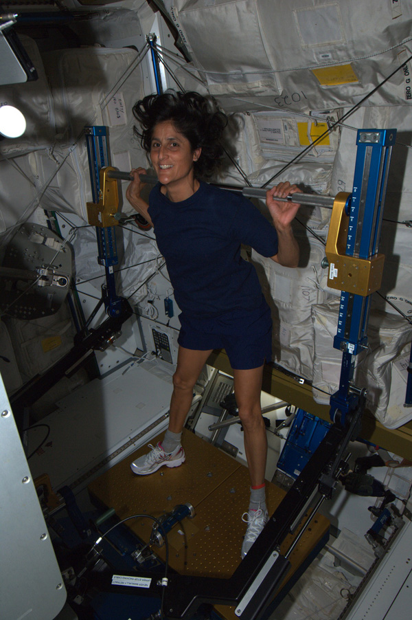 suni williams space station exercise