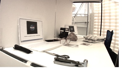 The working space inside the inflatable lunar habitat.