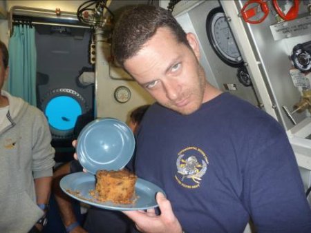 Nate with a plate of food