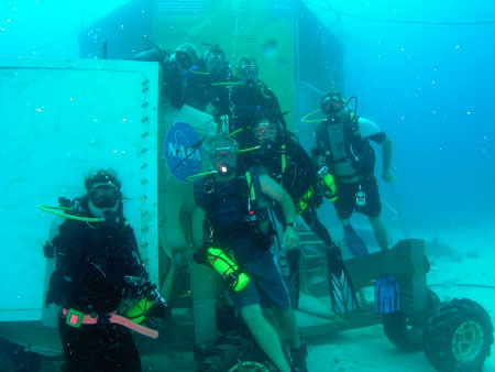 Divers gather for a photo