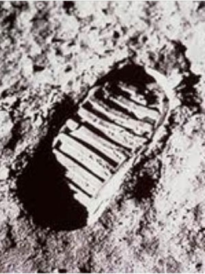 First footprint on the moon