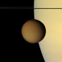 Saturn and its moon Titan