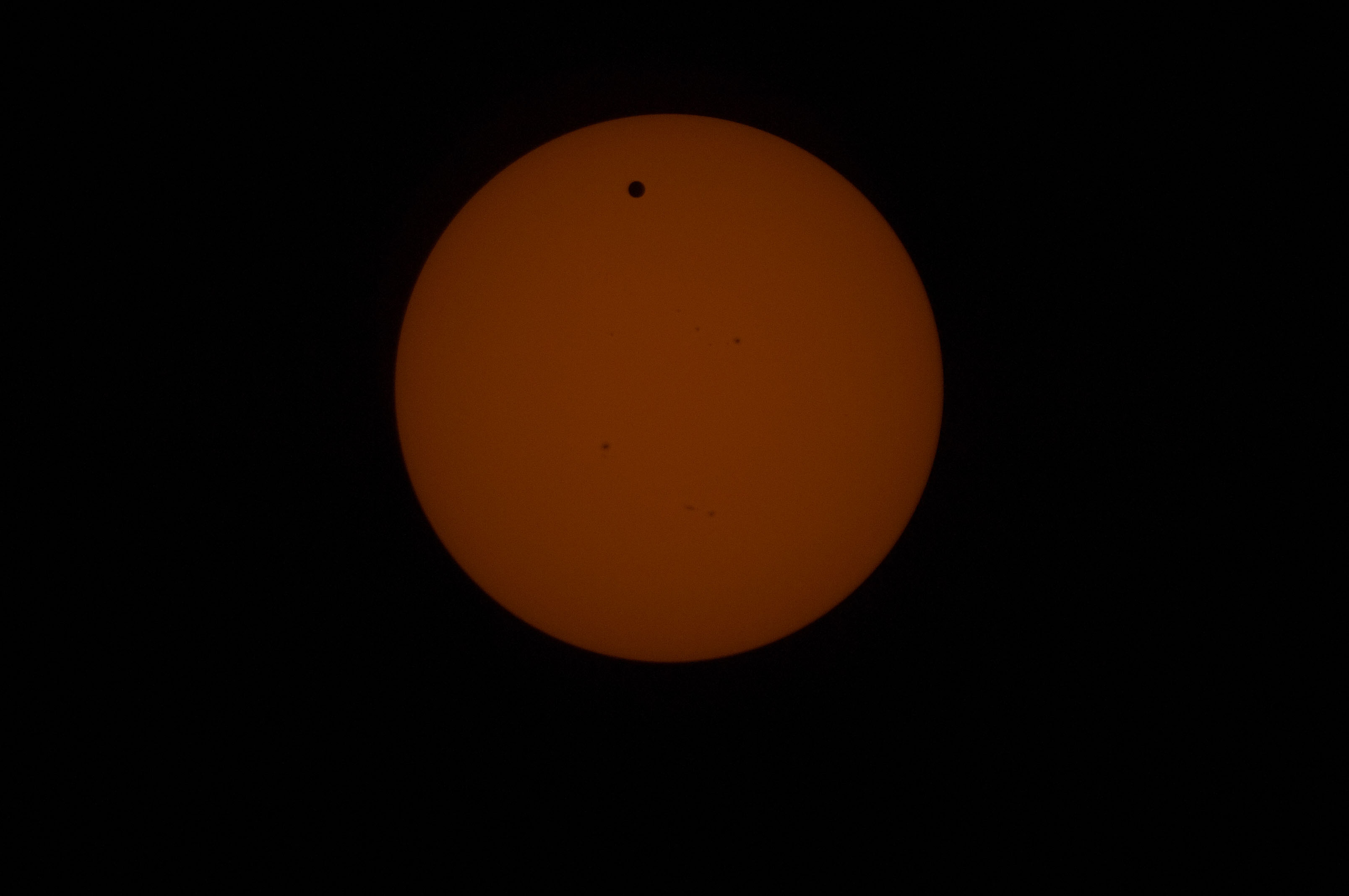 Venus' transit across the sun