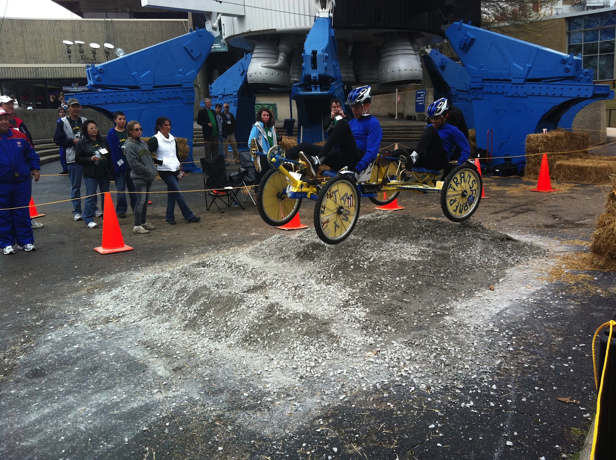 A moonbuggy on the course