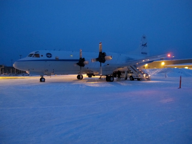 The NASA P-3B on the ramp at Fairbanks, Alaska. 