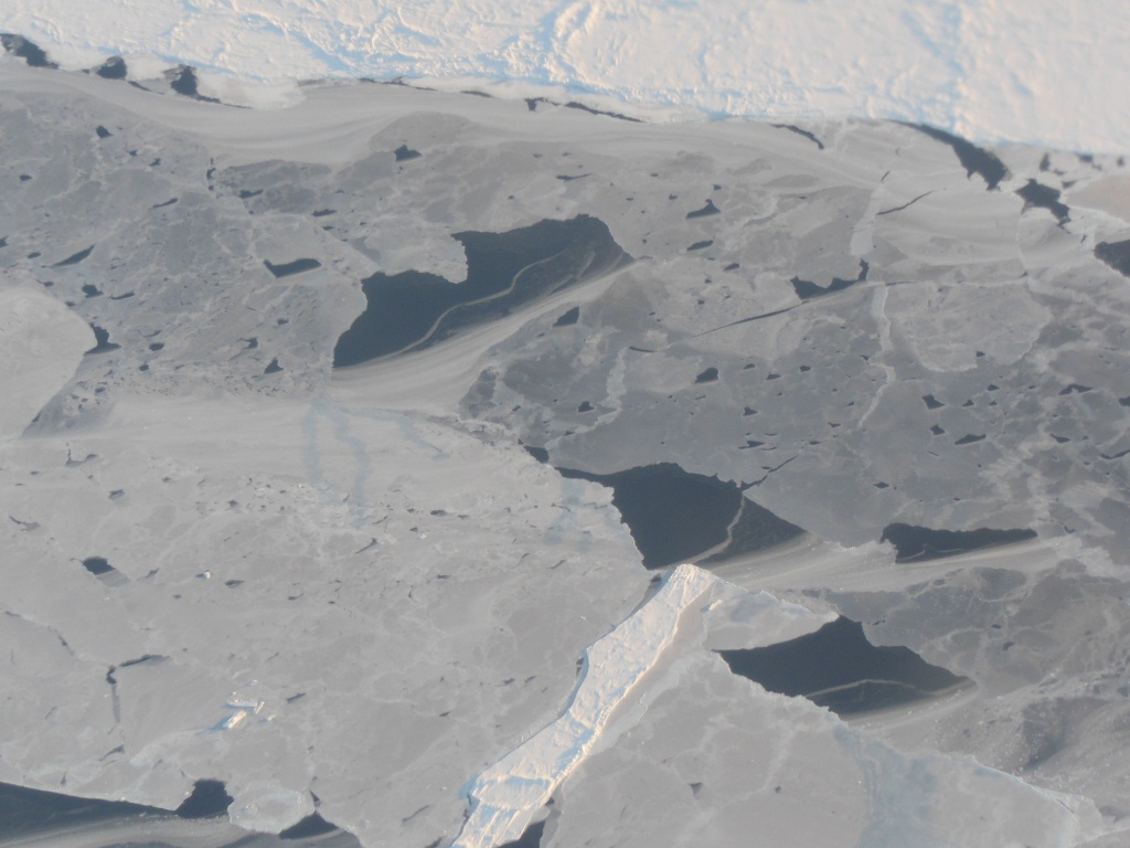 View of a sea ice lead from the NASA P-3B.