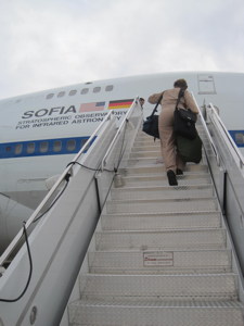 Boarding SOFIA for flight observations