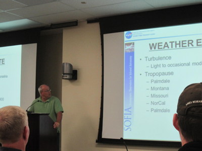 My friend Dr. Ed Teets, atmospheric physicist, from NASA Dryden given the weather briefing for SOFIA Flight #105.