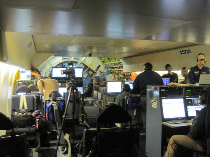 Typical view of operations during a SOFIA observation flight