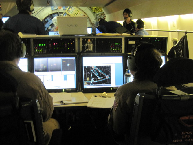 View from the Mission Director and Flight Planner’s console