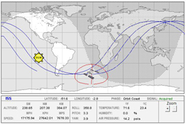 Screenshot of the space station orbital tracking map