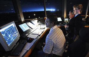 Shana Dale at Mission Control during STS-123 Landing, March 26, 2008 (Credit: NASA)