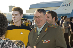 Dr. Pete Worden wearing uniform of a Soviet-era general